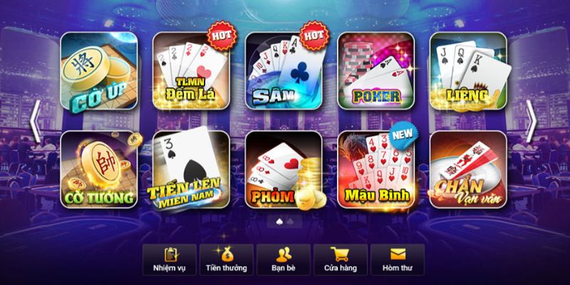 Cung cấp đa dạng game bài trực tuyến khác nhau